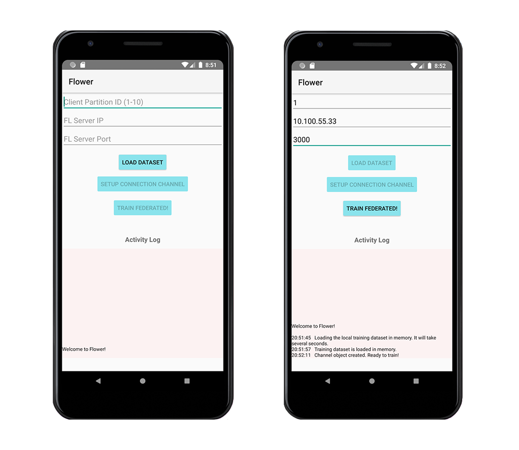 Two Android devices side by side